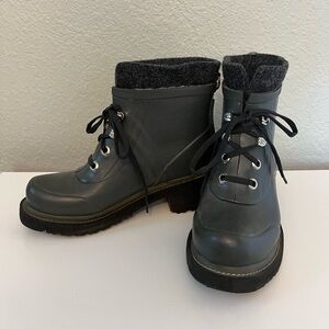Ilse Jacobsen Hornbaek Ankle Short Boots Rain Rubber Steel Gray Wool-lined